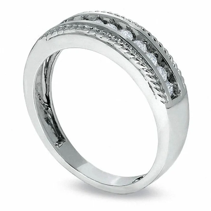 Goldia Rings Ladies 025 CT TW Natural Diamond Wedding Band in Solid 14K White Gold Goldia Rings Ladies 025 CT TW Natural Diamond Wedding Band in Solid 14K White Gold
