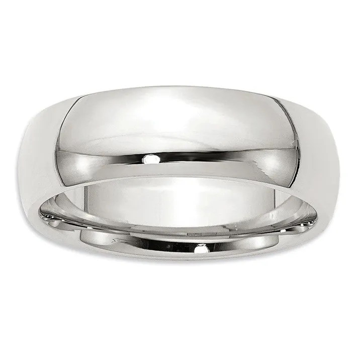 Goldia Rings Mens 70mm Comfort Fit Wedding Band in Sterling Silver