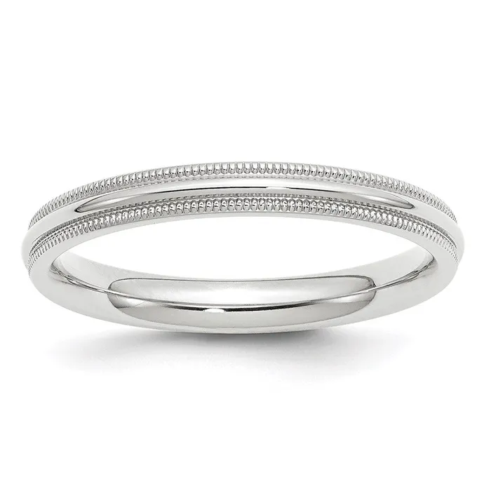Goldia Rings Solid 10K White Gold 3mm Milgrain Comfort Fit MensWomens Wedding Band Ring Size 5 Goldia Rings Solid 10K White Gold 3mm Milgrain Comfort Fit MensWomens Wedding Band Ring Size 5