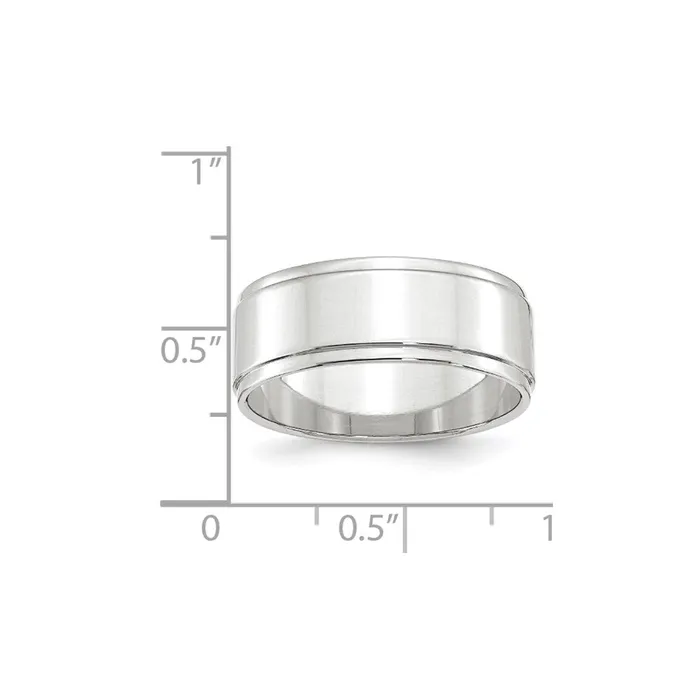 Goldia Rings Solid 10K White Gold 8mm Flat with Step Edge MensWomens Wedding Band Ring Size 9 Goldia Rings Solid 10K White Gold 8mm Flat with Step Edge MensWomens Wedding Band Ring Size 9