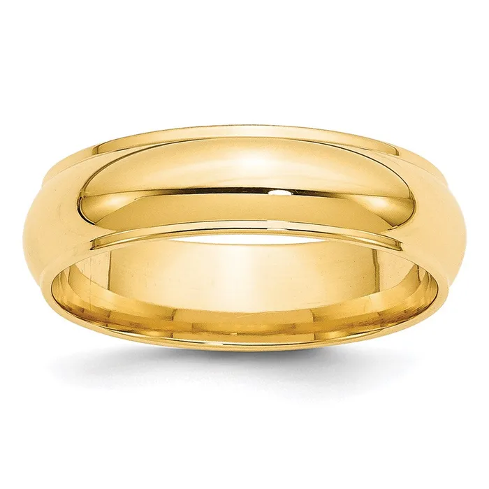Goldia Rings Solid 10K Yellow Gold 6mm Half Round with Edge MensWomens Wedding Band Ring Size 65 Goldia Rings Solid 10K Yellow Gold 6mm Half Round with Edge MensWomens Wedding Band Ring Size 65