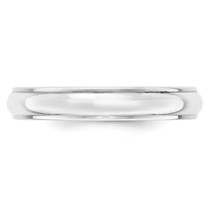 Goldia Rings Solid 14K White Gold 4mm Half Round with Edge MensWomens Wedding Band Ring Size 8 Goldia Rings Solid 14K White Gold 4mm Half Round with Edge MensWomens Wedding Band Ring Size 8