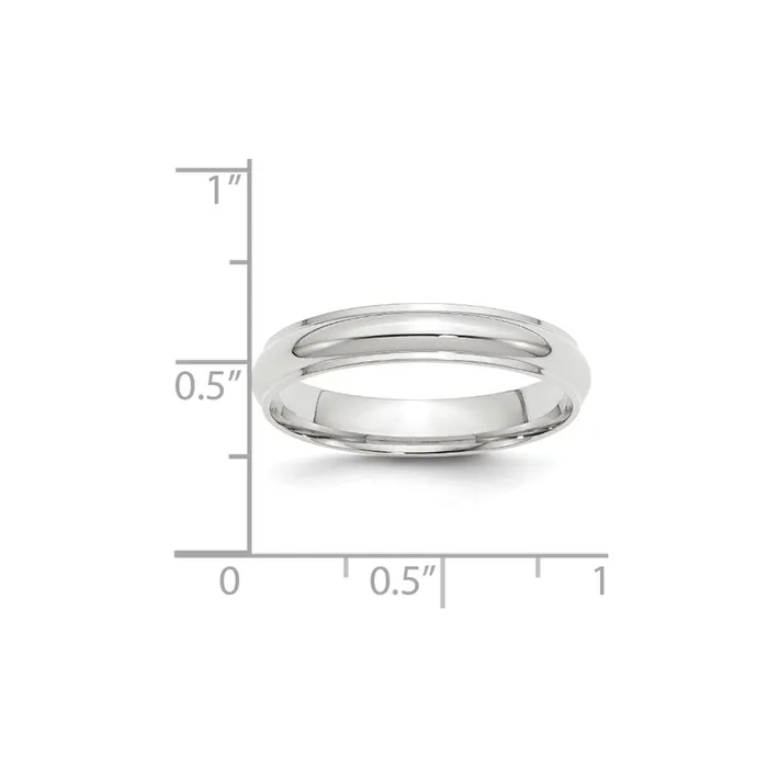 Goldia Rings Solid 14K White Gold 4mm Half Round with Edge MensWomens Wedding Band Ring Size 8 Goldia Rings Solid 14K White Gold 4mm Half Round with Edge MensWomens Wedding Band Ring Size 8