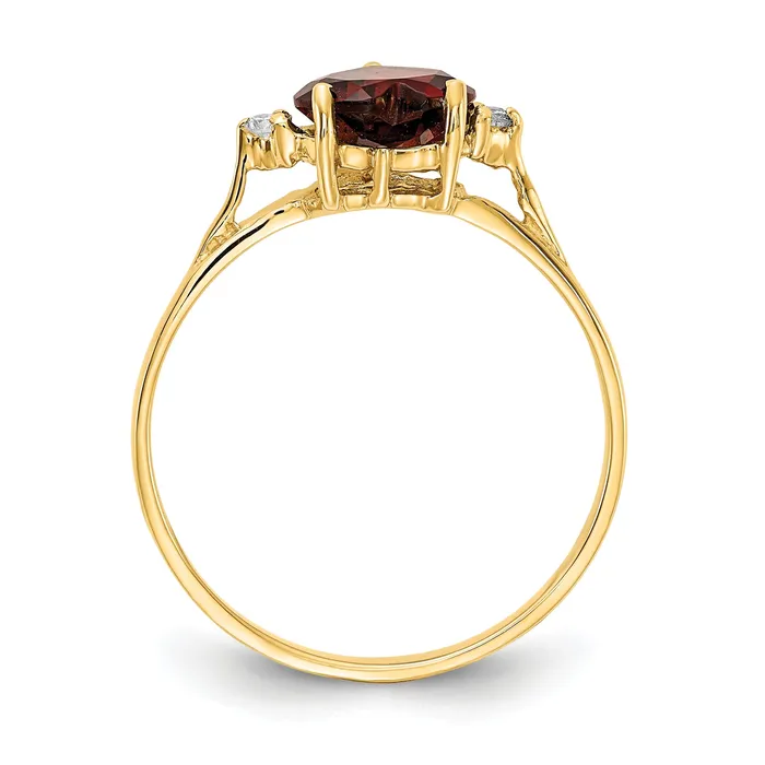 Goldia Rings Solid 14k Yellow Gold 7mm Heart Simulated Garnet AA CZ Ring