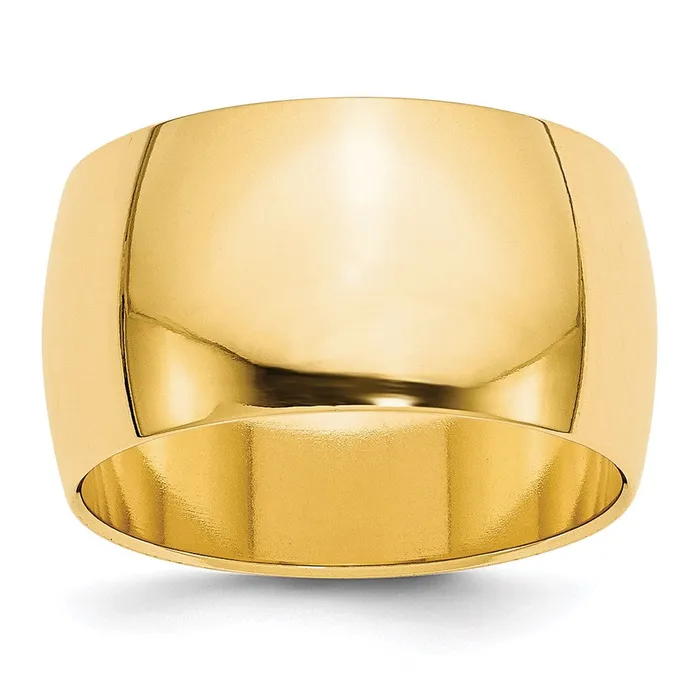 Goldia Rings Solid 18K Yellow Gold 12mm Half Round MensWomens Wedding Band Ring Size 65 Goldia Rings Solid 18K Yellow Gold 12mm Half Round MensWomens Wedding Band Ring Size 65