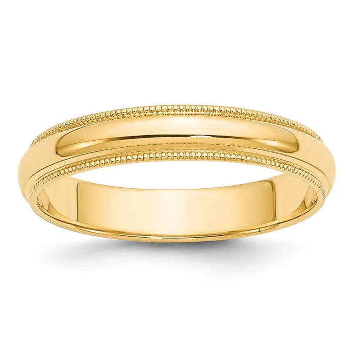 Goldia Rings Solid 18K Yellow Gold 4mm Milgrain HalfRound Wedding MensWomens Wedding Band Ring Size 9 Goldia Rings Solid 18K Yellow Gold 4mm Milgrain HalfRound Wedding MensWomens Wedding Band Ring Size 9
