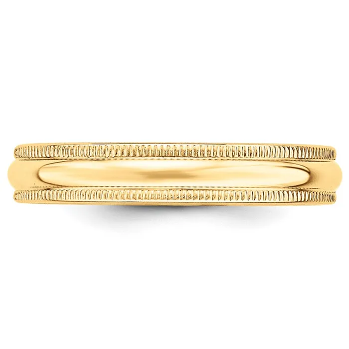 Goldia Rings Solid 18K Yellow Gold 4mm Milgrain HalfRound Wedding MensWomens Wedding Band Ring Size 9 Goldia Rings Solid 18K Yellow Gold 4mm Milgrain HalfRound Wedding MensWomens Wedding Band Ring Size 9