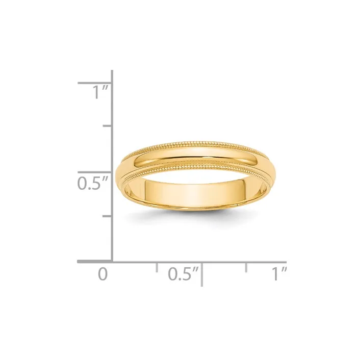 Goldia Rings Solid 18K Yellow Gold 4mm Milgrain HalfRound Wedding MensWomens Wedding Band Ring Size 9 Goldia Rings Solid 18K Yellow Gold 4mm Milgrain HalfRound Wedding MensWomens Wedding Band Ring Size 9