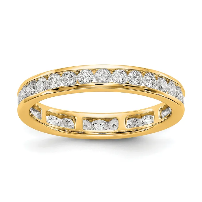 Goldia Rings Solid Real 14k Polished 1ct Channel Set CZ Eternity Wedding Band Ring Goldia Rings Solid Real 14k Polished 1ct Channel Set CZ Eternity Wedding Band Ring