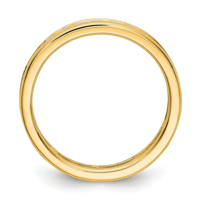 Goldia Rings Solid Real 14k Polished 1ct Channel Set CZ Eternity Wedding Band Ring