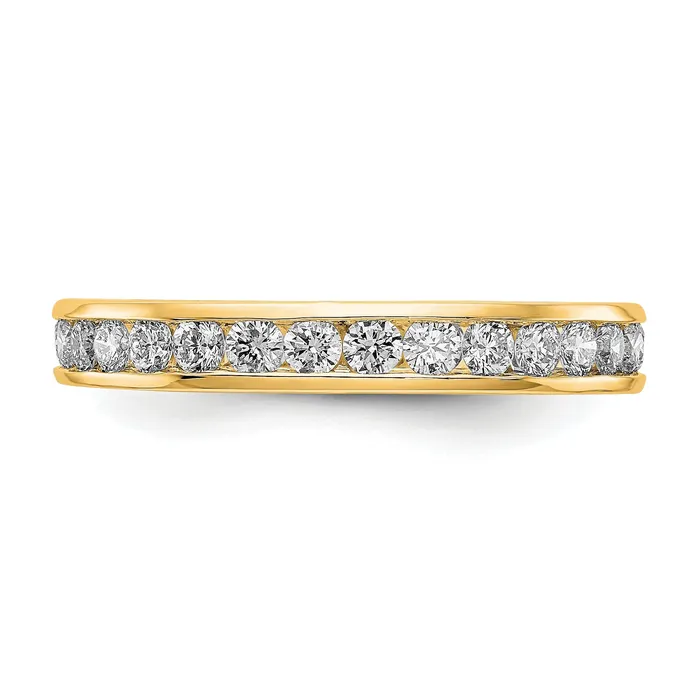 Goldia Rings Solid Real 14k Polished 1ct Channel Set CZ Eternity Wedding Band Ring