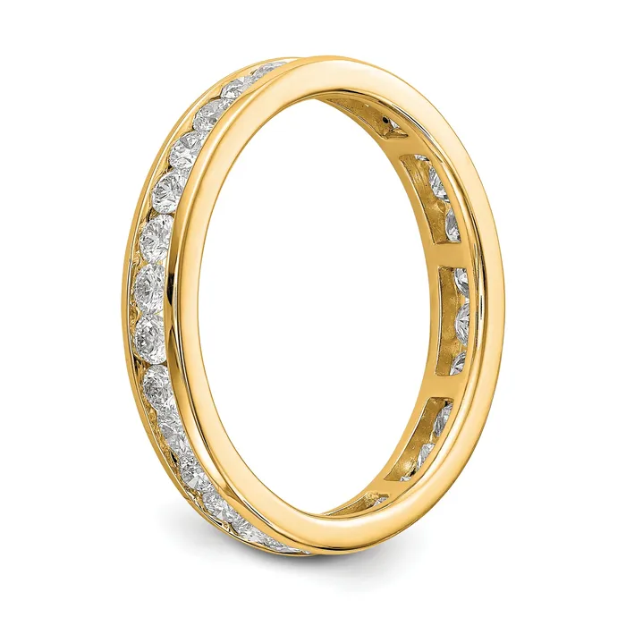 Goldia Rings Solid Real 14k Polished 1ct Channel Set CZ Eternity Wedding Band Ring