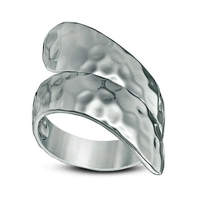 Hammered Bypass Wrap Ring in Sterling Silver Goldia Rings Hammered Bypass Wrap Ring in Sterling Silver Goldia Rings