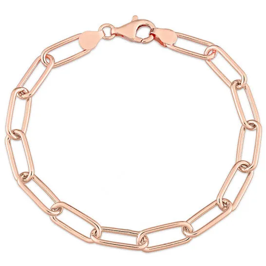 JMS always Bracelets Original AMOUR 6mm Paperclip Chain Bracelet In Rose Plated Sterling Silver 75 In JMS always Bracelets Original AMOUR 6mm Paperclip Chain Bracelet In Rose Plated Sterling Silver 75 In