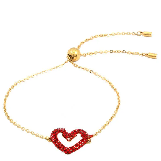 JMS always Bracelets Original Swarovski GoldTone Plated Red Heart Una Bracelet JMS always Bracelets Original Swarovski GoldTone Plated Red Heart Una Bracelet