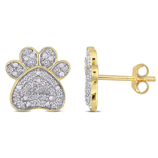 JMS always Earrings Original AMOUR 15 CT TDW Diamond Dog Paw Stud Earrings In 10K Yellow Gold JMS always Earrings Original AMOUR 15 CT TDW Diamond Dog Paw Stud Earrings In 10K Yellow Gold
