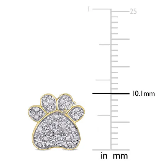 JMS always Earrings Original AMOUR 15 CT TDW Diamond Dog Paw Stud Earrings In 10K Yellow Gold JMS always Earrings Original AMOUR 15 CT TDW Diamond Dog Paw Stud Earrings In 10K Yellow Gold
