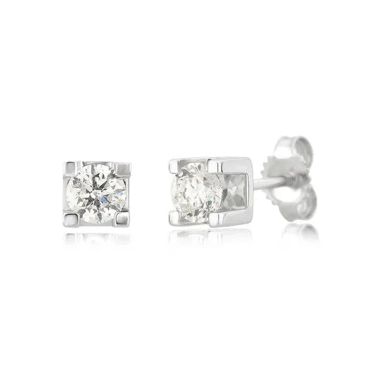 JMS always Earrings Original Diamond Muse 050 cttw 14KT White Gold Solitaire Diamond Stud Earrings for Women JMS always Earrings Original Diamond Muse 050 cttw 14KT White Gold Solitaire Diamond Stud Earrings for Women