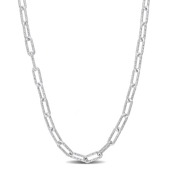 JMS always Necklaces Original AMOUR 35mm Fancy Paperclip Chain Necklace In Sterling Silver 18 In JMS always Necklaces Original AMOUR 35mm Fancy Paperclip Chain Necklace In Sterling Silver 18 In