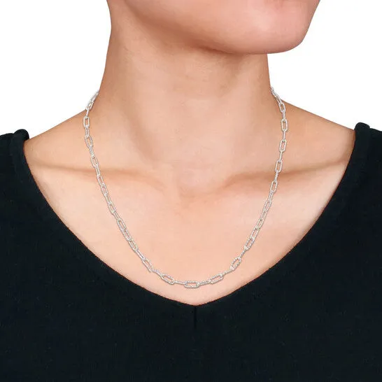 JMS always Necklaces Original AMOUR 35mm Fancy Paperclip Chain Necklace In Sterling Silver 18 In JMS always Necklaces Original AMOUR 35mm Fancy Paperclip Chain Necklace In Sterling Silver 18 In