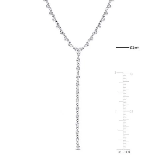 JMS always Necklaces Original AMOUR 45CT TDW Diamond Lariat Necklace In 14K White Gold 155 In JMS always Necklaces Original AMOUR 45CT TDW Diamond Lariat Necklace In 14K White Gold 155 In