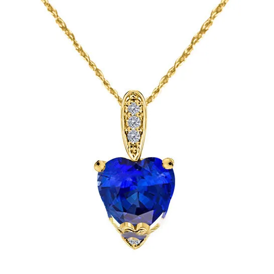 JMS always Necklaces Original Maulijewels 125 Carat Heart Shape Tanzanite Gemstone And White Diamond Pendant In 10k Yellow Gold With 18 10k Yellow Gold Plated Sterling Silver Box JMS always Necklaces Original Maulijewels 125 Carat Heart Shape Tanzanite Gemstone And White Diamond Pendant In 10k Yellow Gold With 18 10k Yellow Gold Plated Sterling Silver Box