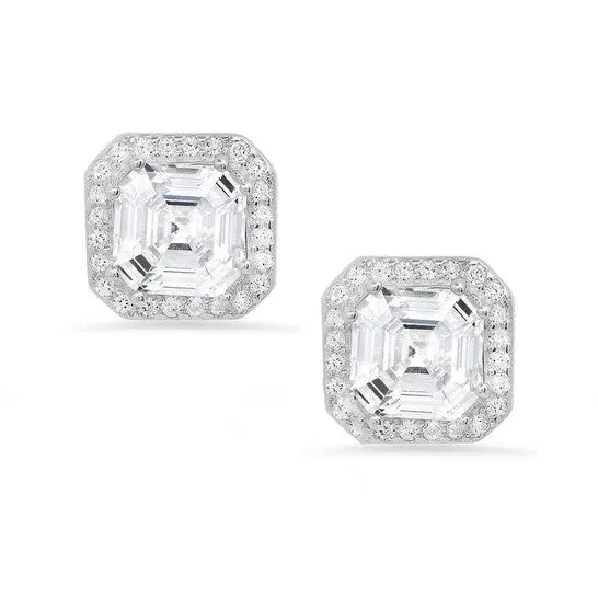 JMS always Original Kylie Harper Sterling Silver Asschercut Halo Stud Earrings Earrings JMS always Original Kylie Harper Sterling Silver Asschercut Halo Stud Earrings Earrings