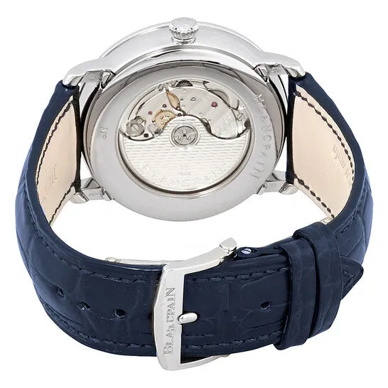 JMS always Watches Original Blancpain Villeret Blue Lacquered Flinque Dial Automatic Blue Leather Mens Watch 6654152955B JMS always Watches Original Blancpain Villeret Blue Lacquered Flinque Dial Automatic Blue Leather Mens Watch 6654152955B
