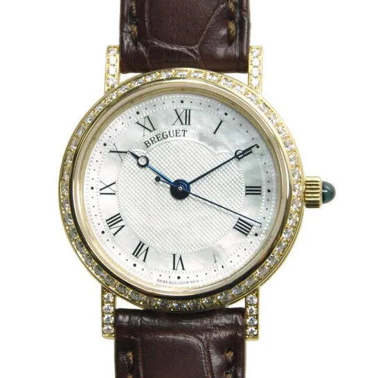 JMS always Watches Original Breguet Classique Mother of Pearl Dial 18kt Yellow Gold Diamond Black Leather Ladies Watch 8068BA52964DD00 JMS always Watches Original Breguet Classique Mother of Pearl Dial 18kt Yellow Gold Diamond Black Leather Ladies Watch 8068BA52964DD00