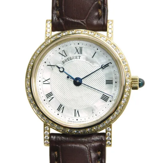 JMS always Watches Original Breguet Classique Mother of Pearl Dial 18kt Yellow Gold Diamond Black Leather Ladies Watch 8068BA52964DD00 JMS always Watches Original Breguet Classique Mother of Pearl Dial 18kt Yellow Gold Diamond Black Leather Ladies Watch 8068BA52964DD00