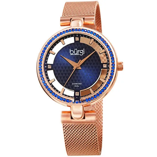 JMS always Watches Original Burgi Quartz Diamond Blue Dial Ladies Watch BUR262RGBU JMS always Watches Original Burgi Quartz Diamond Blue Dial Ladies Watch BUR262RGBU