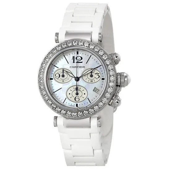 JMS always Watches Original Cartier Pasha Seatimer 18kt White Gold Chronograph Mother of Pearl Dial Ladies Watch WJ130003 JMS always Watches Original Cartier Pasha Seatimer 18kt White Gold Chronograph Mother of Pearl Dial Ladies Watch WJ130003