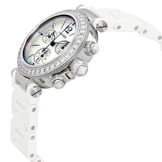JMS always Watches Original Cartier Pasha Seatimer 18kt White Gold Chronograph Mother of Pearl Dial Ladies Watch WJ130003 JMS always Watches Original Cartier Pasha Seatimer 18kt White Gold Chronograph Mother of Pearl Dial Ladies Watch WJ130003