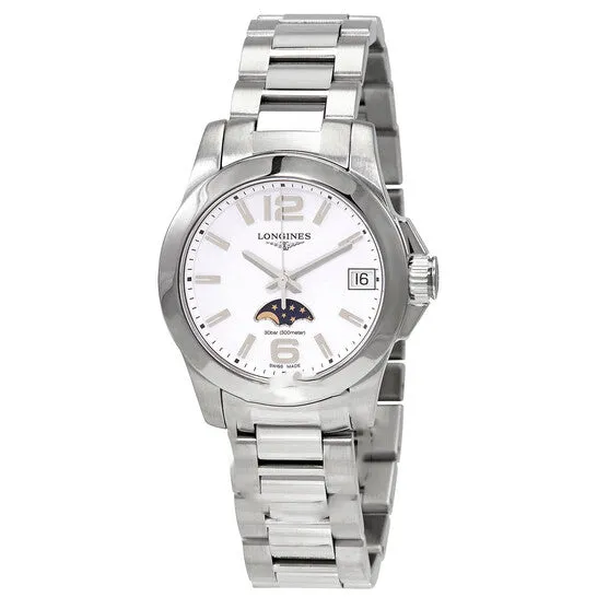 JMS always Watches Original Longines Conquest Quartz White Dial Ladies Watch L33804166 JMS always Watches Original Longines Conquest Quartz White Dial Ladies Watch L33804166