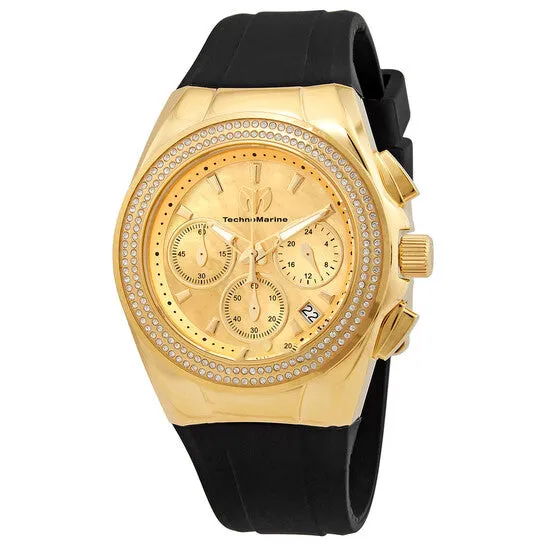 JMS always Watches Original Technomarine Cruise Diva Pave Chronograph Gold Dial Watch TM120041 JMS always Watches Original Technomarine Cruise Diva Pave Chronograph Gold Dial Watch TM120041