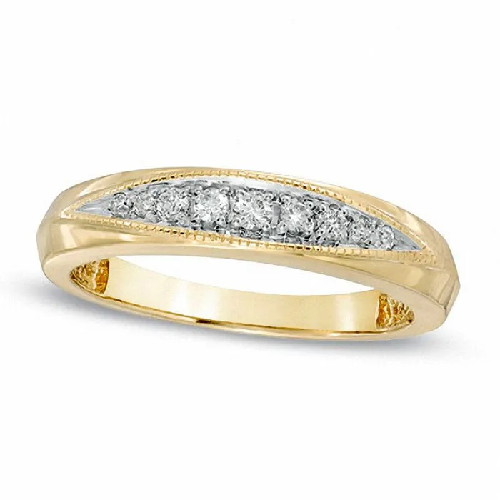 Ladies 013 CT TW Natural Diamond Wedding Band in Solid 10K Yellow Gold Goldia Rings Ladies 013 CT TW Natural Diamond Wedding Band in Solid 10K Yellow Gold Goldia Rings