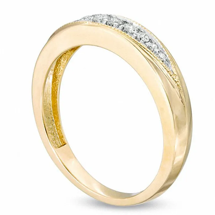 Ladies 013 CT TW Natural Diamond Wedding Band in Solid 10K Yellow Gold Goldia Rings Ladies 013 CT TW Natural Diamond Wedding Band in Solid 10K Yellow Gold Goldia Rings