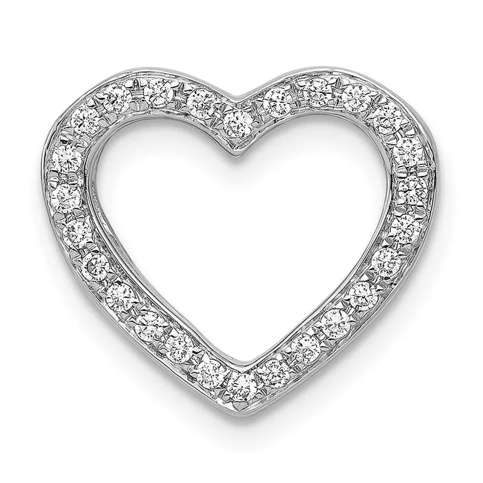 Necklaces 14k White Gold 16ct Real Diamond Heart Chain Slide Goldia