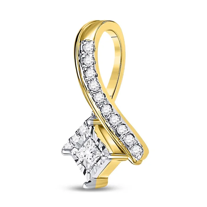 Necklaces gndatlanta 10k Yellow Gold Princess Diamond Solitaire Pendant 15 Cttw Necklaces gndatlanta 10k Yellow Gold Princess Diamond Solitaire Pendant 15 Cttw