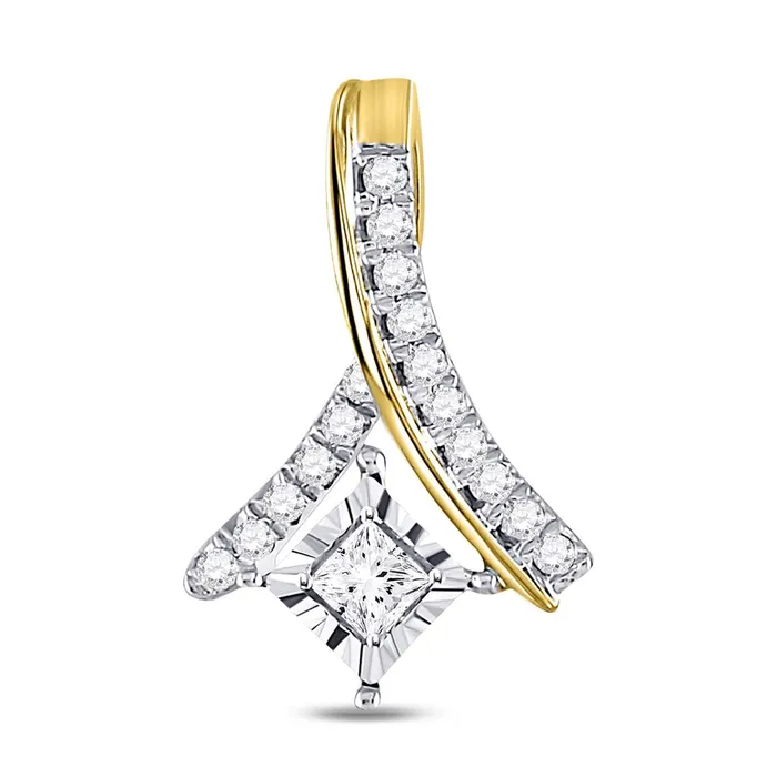Necklaces gndatlanta 10k Yellow Gold Princess Diamond Solitaire Pendant 15 Cttw