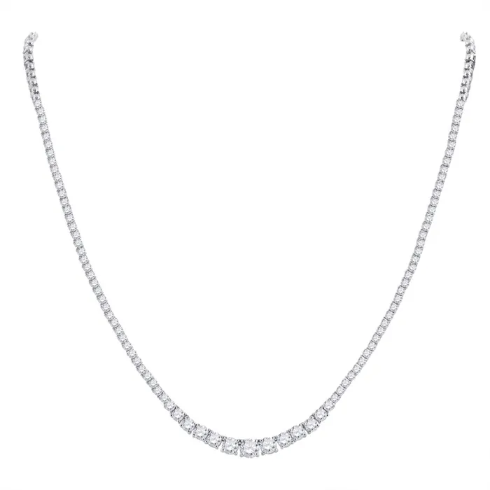 Necklaces gndatlanta 14k White Gold Round Diamond Fashion Cocktail Necklace 7 Ctw Necklaces gndatlanta 14k White Gold Round Diamond Fashion Cocktail Necklace 7 Ctw