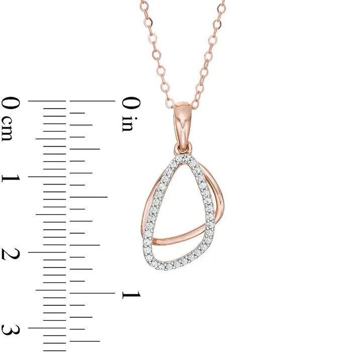 Necklaces Goldia 013 CT TW Natural Diamond Geometric Outline Pendant in 10K Rose Gold Necklaces Goldia 013 CT TW Natural Diamond Geometric Outline Pendant in 10K Rose Gold