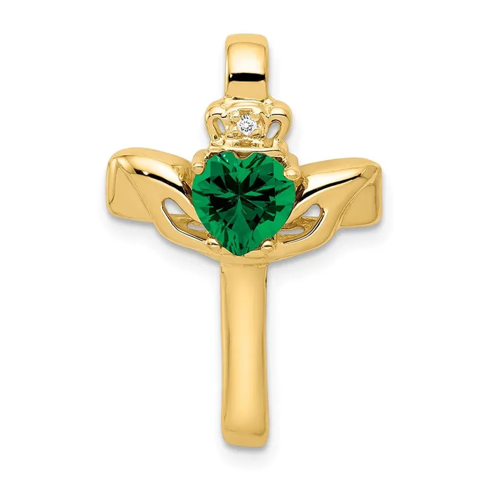 Necklaces Goldia 14k 6mm Claddagh Mount St Helens Natural Diamond Cross Pendant Necklaces Goldia 14k 6mm Claddagh Mount St Helens Natural Diamond Cross Pendant