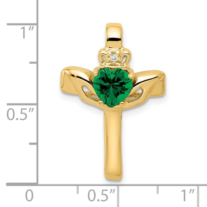 Necklaces Goldia 14k 6mm Claddagh Mount St Helens Natural Diamond Cross Pendant