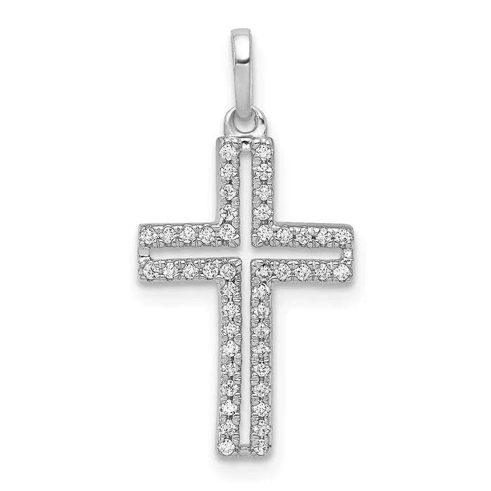 Necklaces Goldia 14k White Gold 18ct Real Diamond Cross Pendant