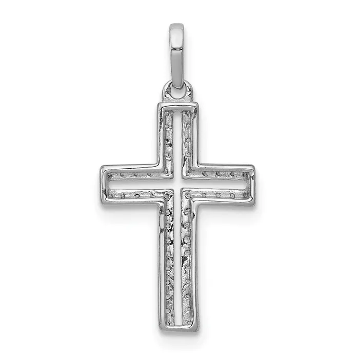 Necklaces Goldia 14k White Gold 18ct Real Diamond Cross Pendant