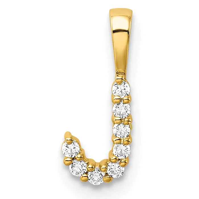 Necklaces Goldia 14k Yellow Gold 110 Ct Lab Grown Diamond VSSI G Letter J Initial Pendant Necklaces Goldia 14k Yellow Gold 110 Ct Lab Grown Diamond VSSI G Letter J Initial Pendant
