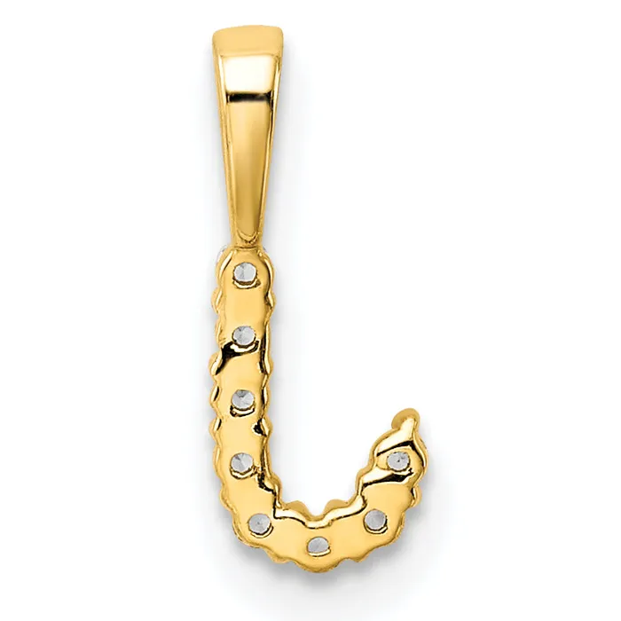 Necklaces Goldia 14k Yellow Gold 110 Ct Lab Grown Diamond VSSI G Letter J Initial Pendant