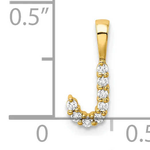 Necklaces Goldia 14k Yellow Gold 110 Ct Lab Grown Diamond VSSI G Letter J Initial Pendant