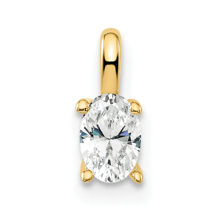 Necklaces Goldia 14k Yellow Gold 13 Ct Lab Grown Diamond VSSI G Oval Solitaire Pendant Necklaces Goldia 14k Yellow Gold 13 Ct Lab Grown Diamond VSSI G Oval Solitaire Pendant